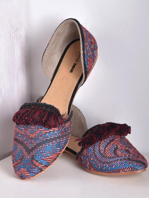 auburn and black fringed d-orsay ballerinas - 1317037 - Very Small Image - 1