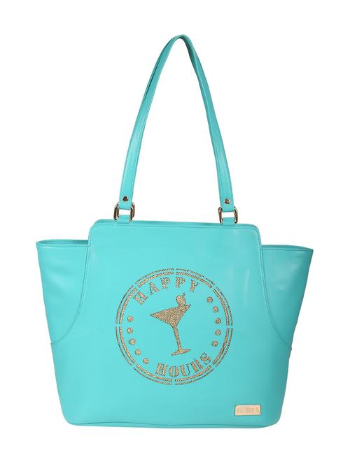 blue synthetic leather handbag - 13170600 - Very Small Image - 1