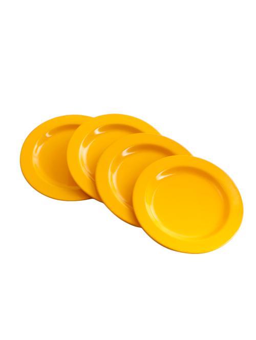anasa decor set of 4 yellow metal coaster - 13173526 - Very Small Image - 1