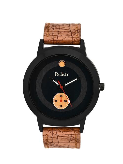 re-007bt round analog dial leather strap watch - 13173823 - Very Small Image - 1