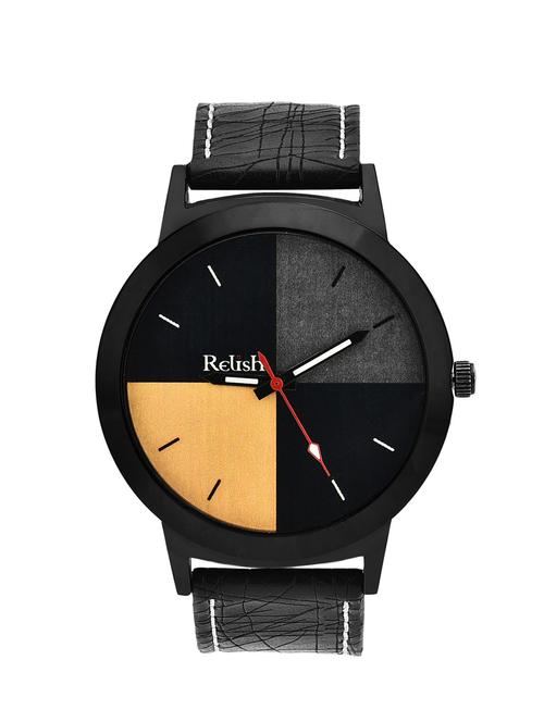 re-020bb round analog dial leather strap watch - 13174426 - Very Small Image - 1