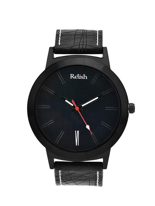 re-025bb round analog dial leather strap watch - 13174448 - Very Small Image - 1