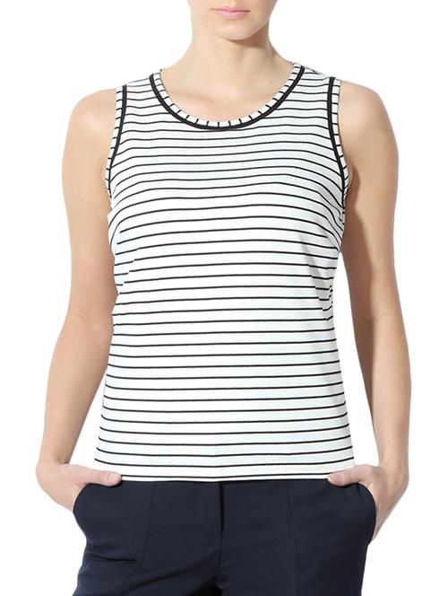 striped zip up back tee - 13175055 - Very Small Image - 1