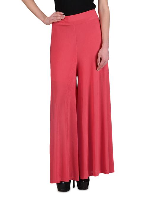 solid red polyester palazzos - 1317596 - Very Small Image - 1