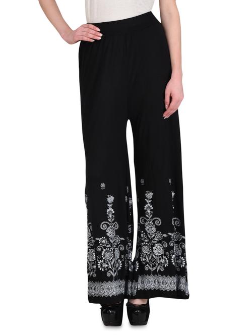 black printed viscose palazzos - 1317606 - Very Small Image - 1