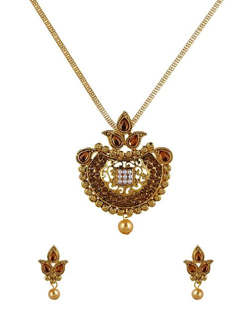 gold metal pendants and earring - 13176540 - Very Small Image - 1
