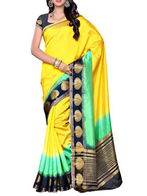 yellow kanjivaram saree - 13176749 - Very Small Image - 1