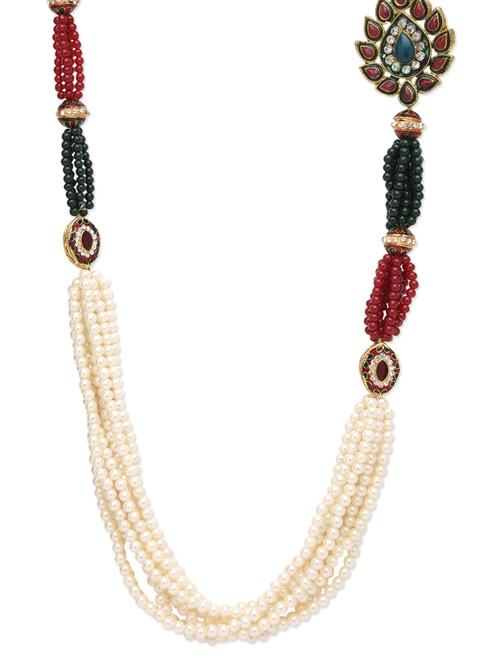 white multiple beaded necklace with pearl embellishment - 1317675 - Very Small Image - 1