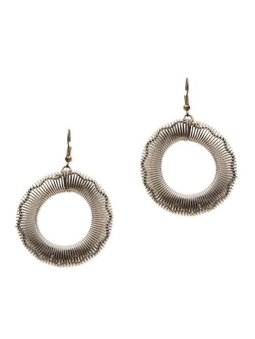 silver metallic round earrings - 1317698 - Very Small Image - 1