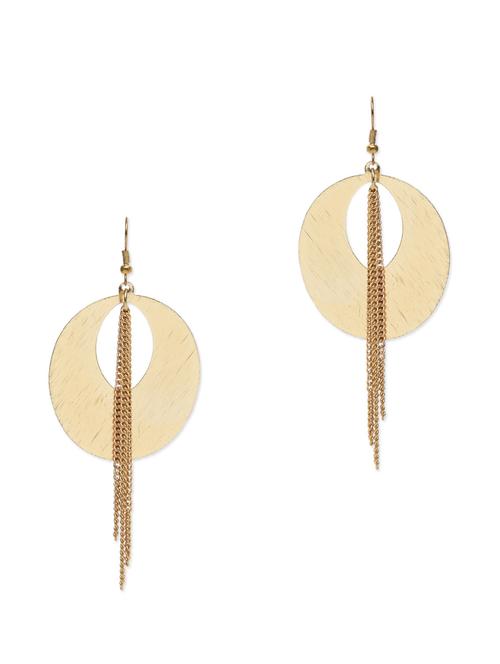 gold metallic round drop earrings - 1317699 - Very Small Image - 1
