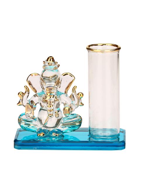 somil dual face intellectual ganesha showpiece idol with pen stand - 13178009 - Very Small Image - 1
