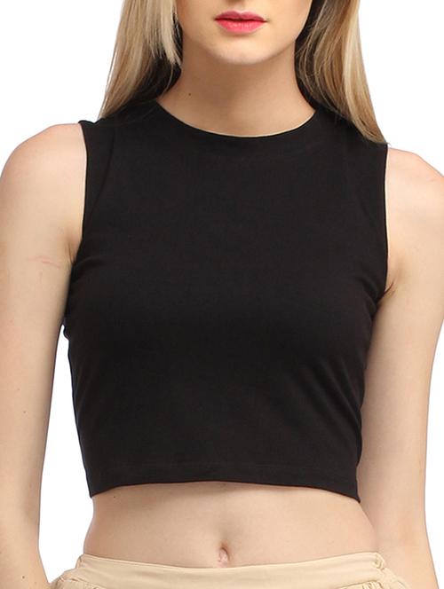 crew neck sleeveless crop top - 13180082 - Very Small Image - 1