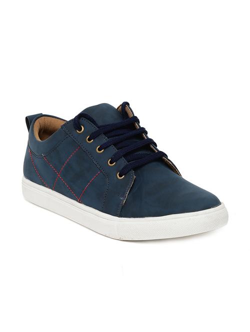 blue leatherette lace up sneaker - 13184748 - Very Small Image - 1