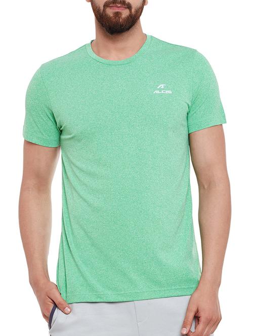 green melange polyester t-shirt - 13185435 - Very Small Image - 1