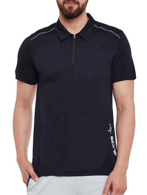solid black polyester t-shirt - 13185453 - Very Small Image - 1