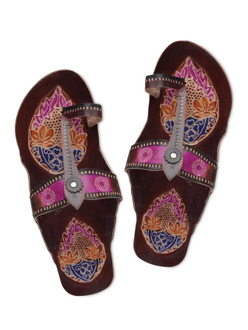 brown leather kolhapuris - 1318722 - Very Small Image - 1