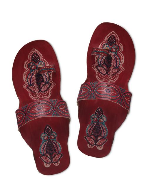 red leather kolhapuris - 1318737 - Very Small Image - 1