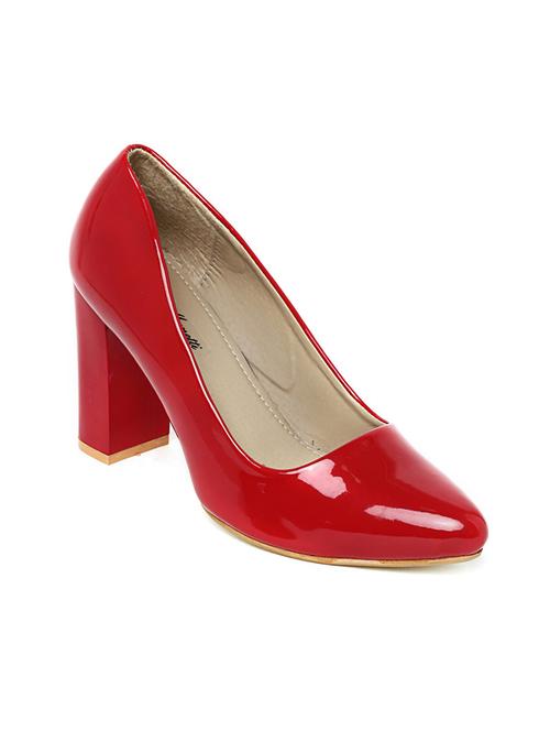 red patent leather slip on pumps - 13187548 - Very Small Image - 1