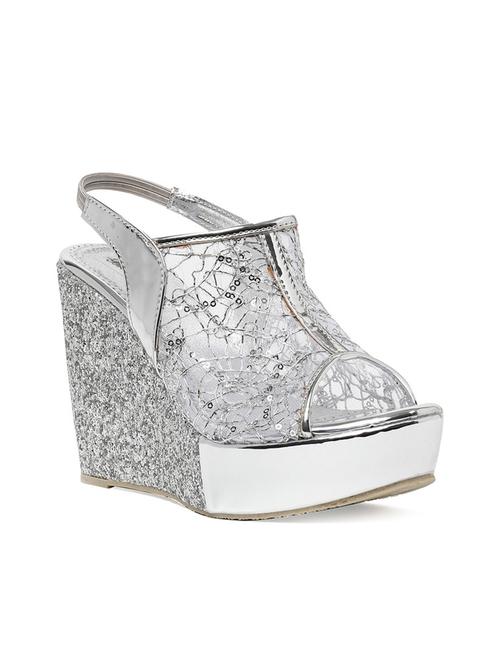 silver back strap embellished wedge - 13187594 - Very Small Image - 1