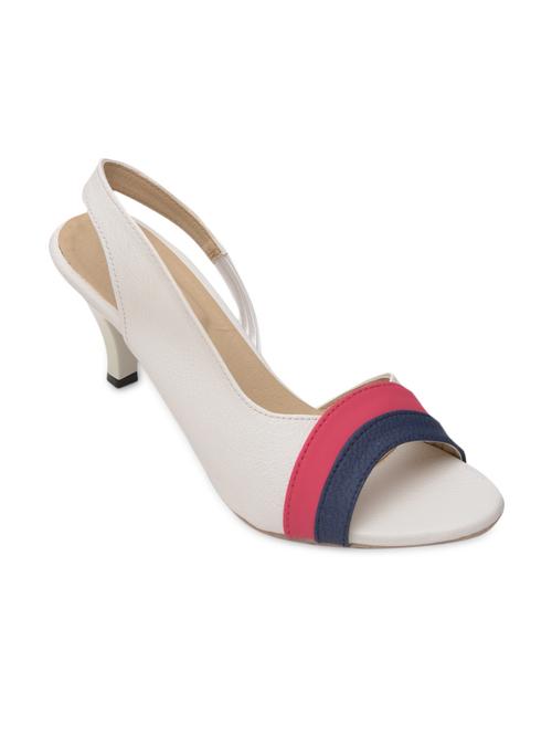 White Faux Leather Medium Heels - 1318794 - Very Small Image - 1