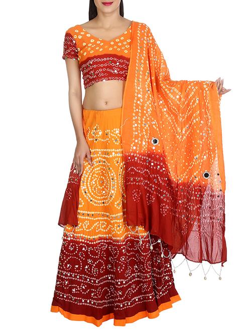 yellow and red a-line lehenga - 13193228 - Very Small Image - 1
