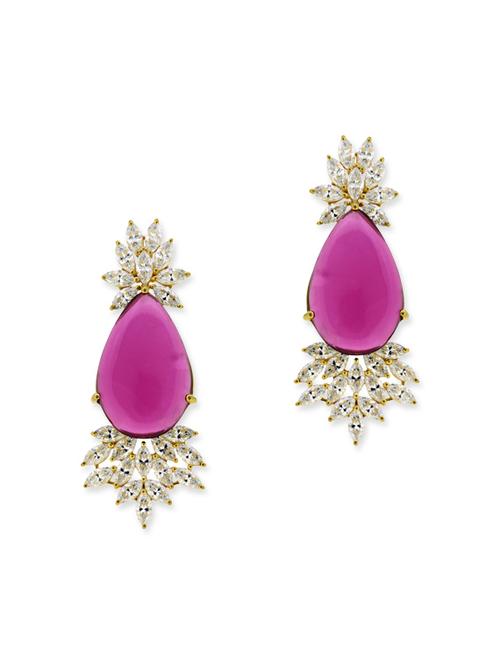 pink silver drop earrings - 13194121 - Very Small Image - 1