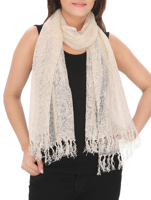 white viscose stole - 13194247 - Very Small Image - 1