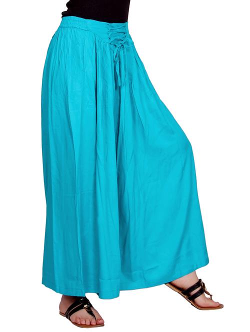 light blue rayon palazzos - 13195449 - Very Small Image - 1