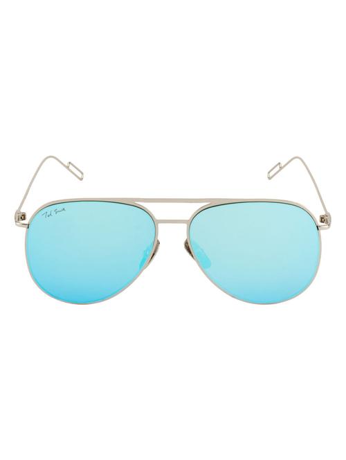 ted smith aviator unisex sunglasses (ts-875/s_sil/blu) - 13196308 - Very Small Image - 1