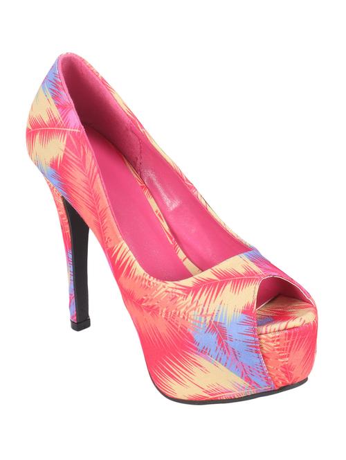 pink leatherette platforms sandals - 13196929 - Very Small Image - 1