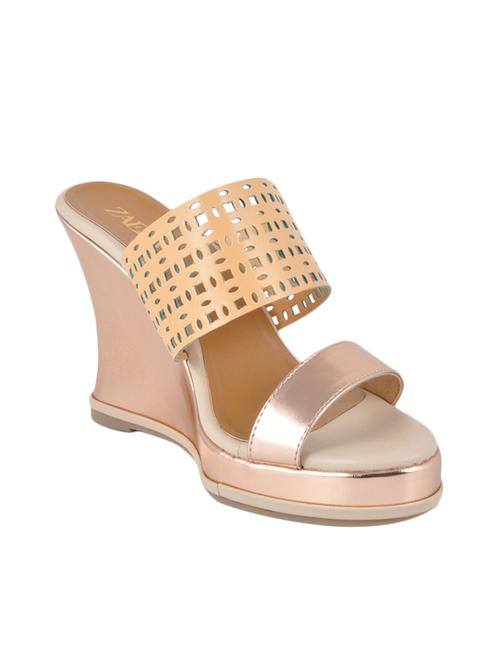 zaera beige open toe nola cutout wedges for women & girls - 13200690 - Very Small Image - 1