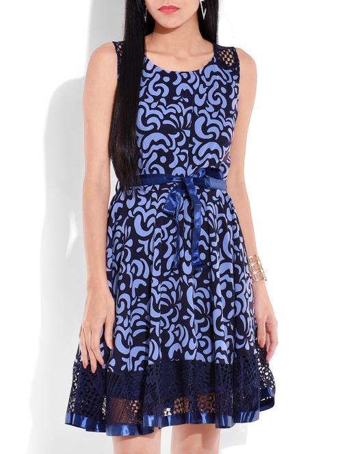 blue printed sleeveless tunic - 1320483 - Very Small Image - 1