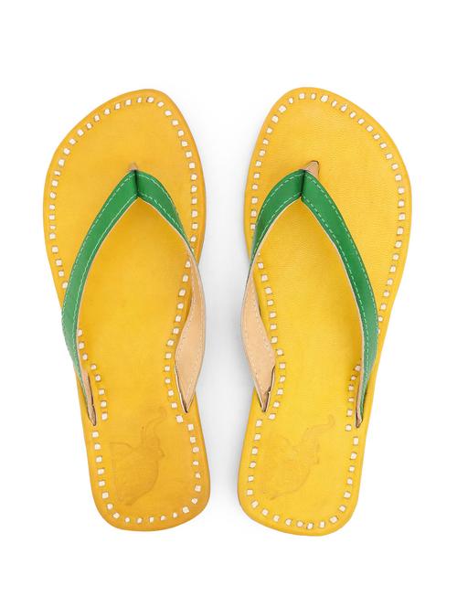 yellow handicraft sandal - 13205519 - Very Small Image - 1