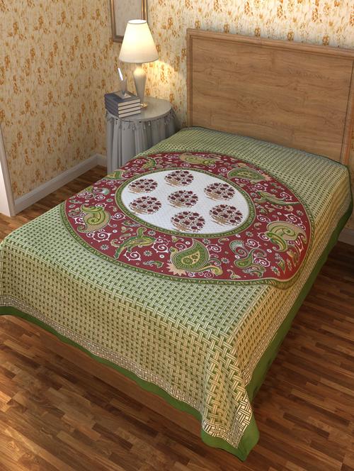 chokor jaipuri pure cotton single bedsheet - 13206292 - Very Small Image - 1