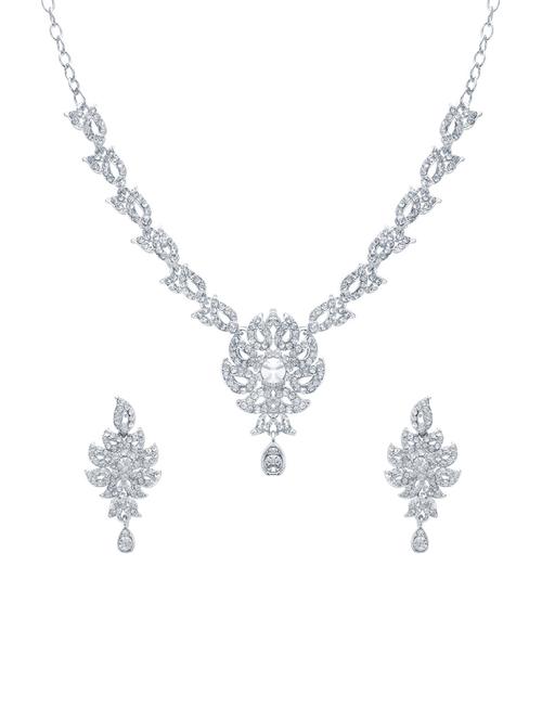 silver metal necklaces and earrings - 13206688 - Very Small Image - 1
