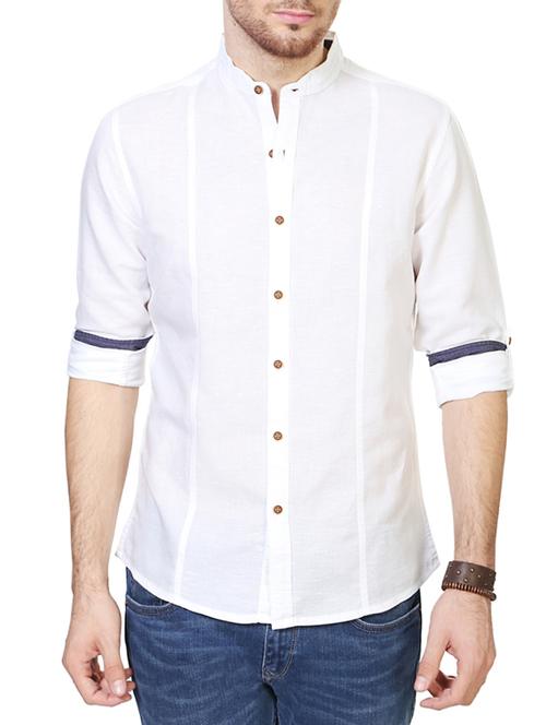 white linen casual shirt - 13211984 - Very Small Image - 1