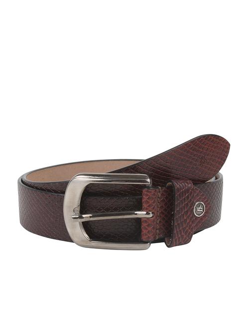 dark brown embossed leather belt - 13213969 - Very Small Image - 1