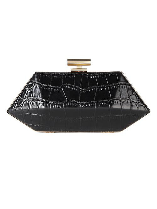 black leatherette clutch - 13214378 - Very Small Image - 1