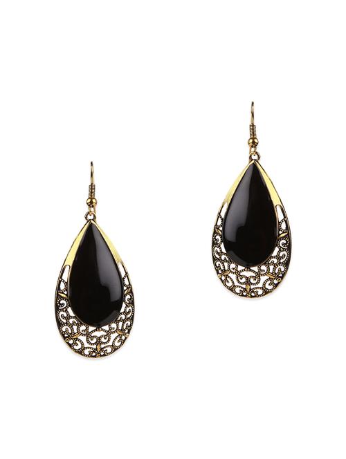 black brass drop earrings - 13214514 - Very Small Image - 1