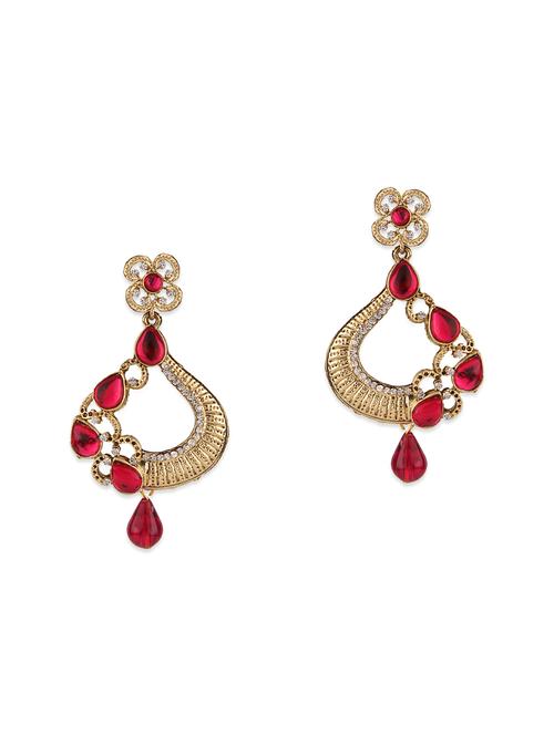 red brass drop earrings - 13214537 - Very Small Image - 1