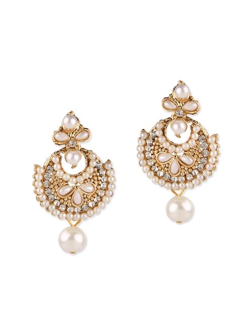 white brass pearl earrings - 13214550 - Very Small Image - 1