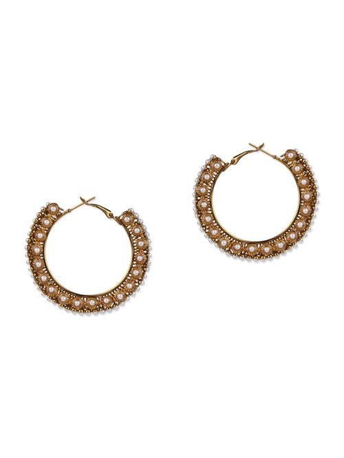 white brass hoop earrings - 13214557 - Very Small Image - 1