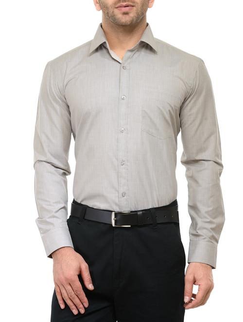 grey cotton formal shirt - 13215029 - Very Small Image - 1