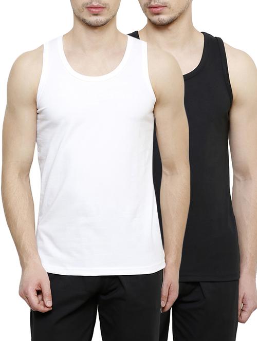 multi colored set of 2 cotton vest - 13215656 - Very Small Image - 1