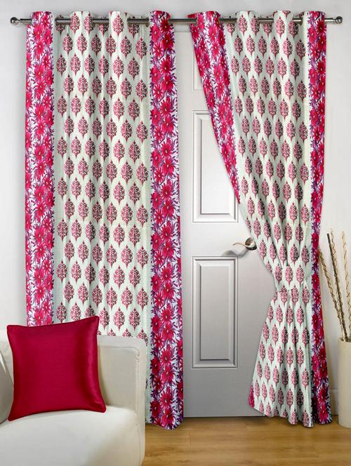 story@home pink 2 pc door curtain-7 feet - 13216042 - Very Small Image - 1
