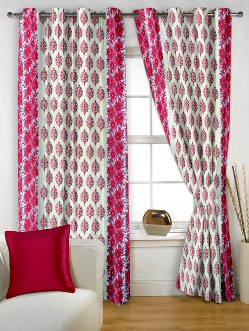 story@home pink 2 pc window curtain-5 feet - 13216048 - Very Small Image - 1