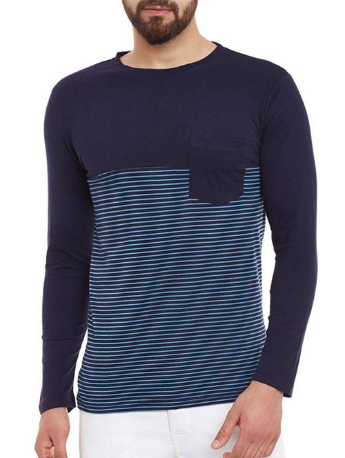 dark blue cotton blend tshirt - 13216271 - Very Small Image - 1