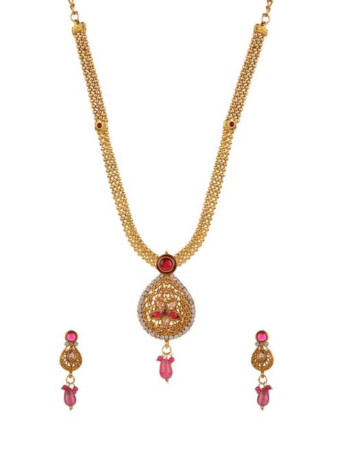 pink brass long necklace - 13216365 - Very Small Image - 1