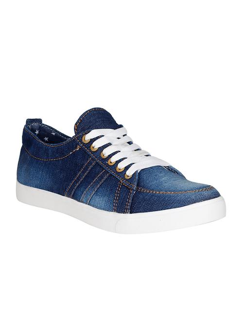 navy denim lace up sneaker - 13216710 - Very Small Image - 1