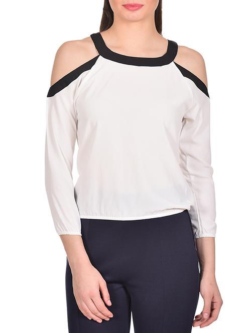 contrast panel cold shoulder top - 13217140 - Very Small Image - 1